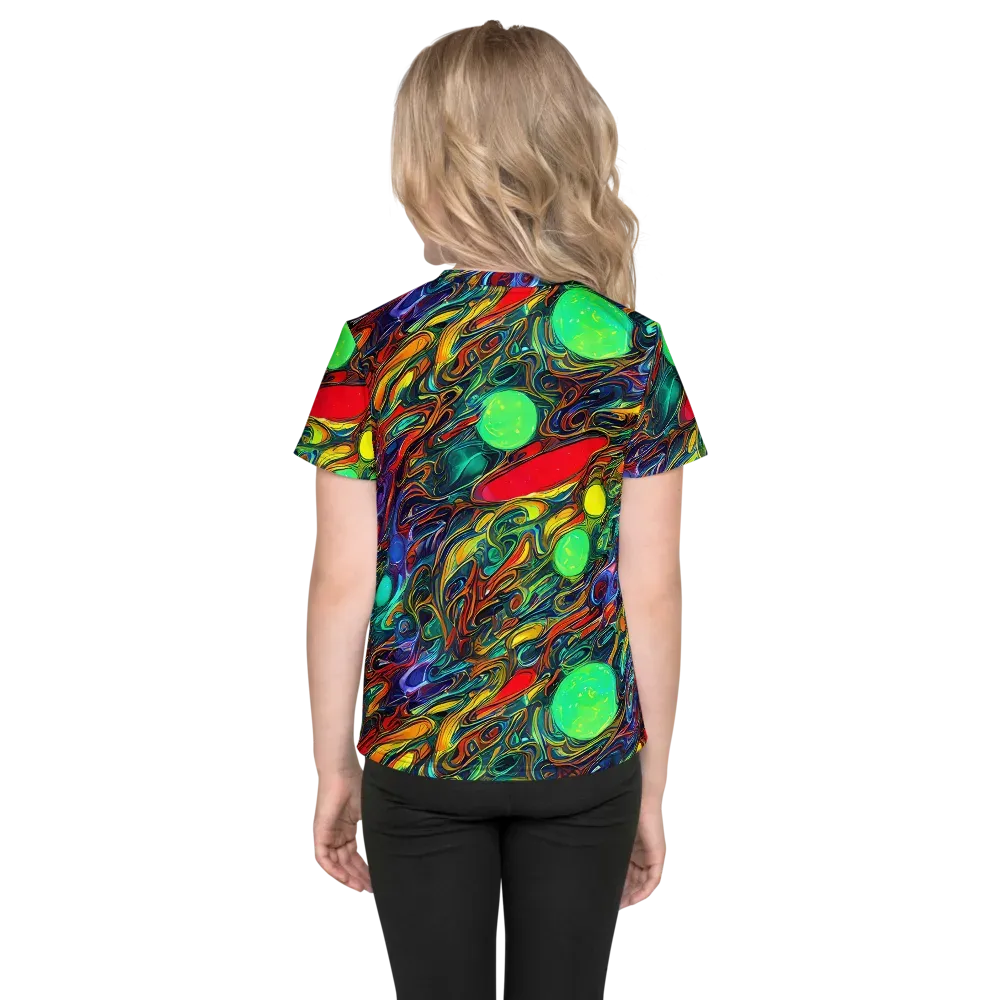 Galactic Fluid on Kids Crew Neck T-Shirt — Back