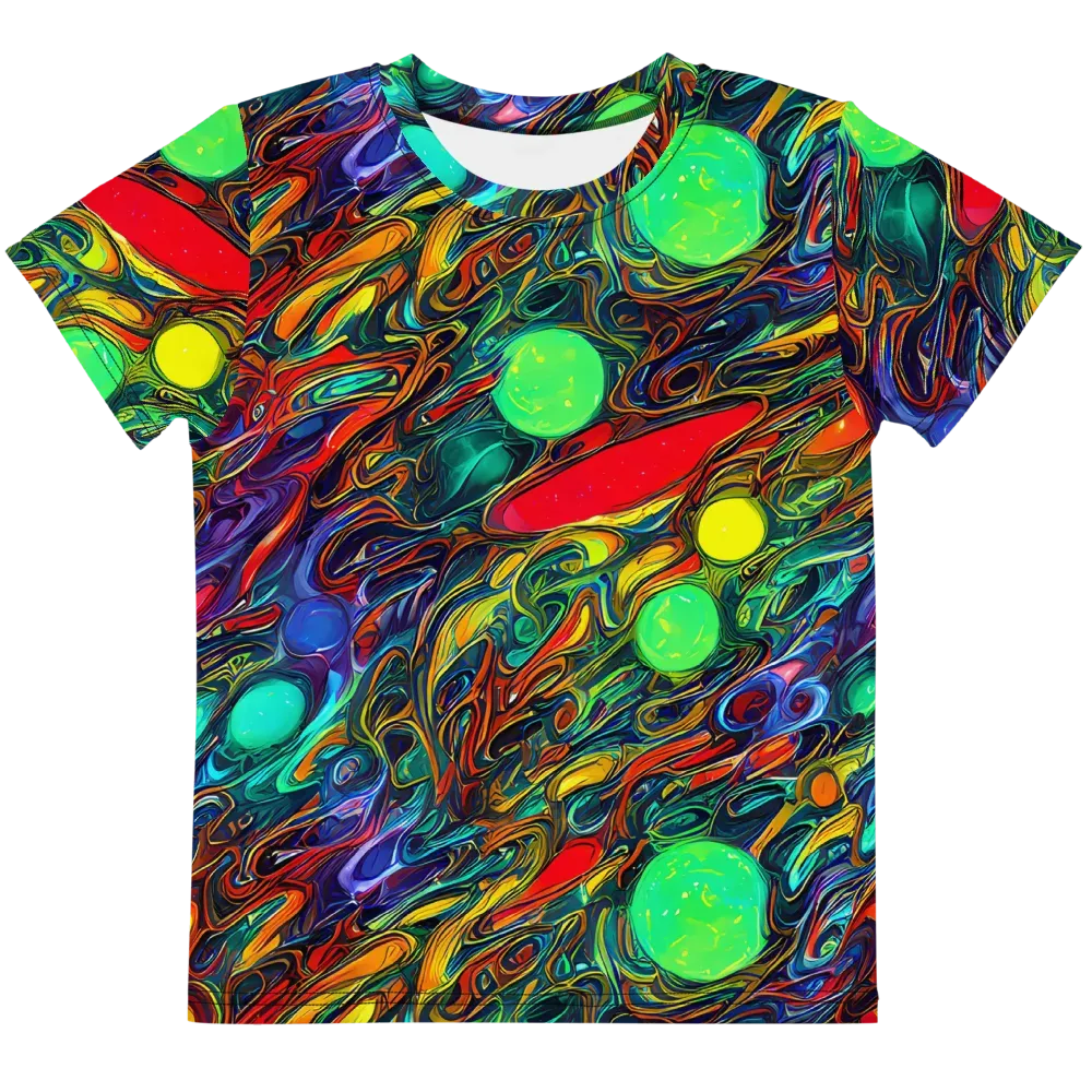 Galactic Fluid on Kids Crew Neck T-Shirt — Front