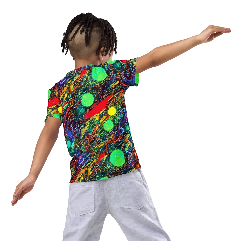 Galactic Fluid on Kids Crew Neck T-Shirt — Back