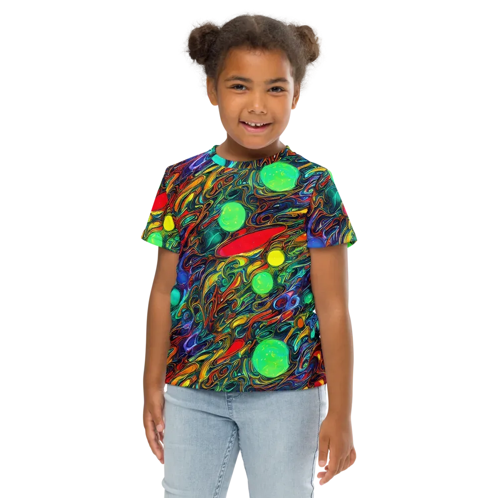 Galactic Fluid on Kids Crew Neck T-Shirt — Front