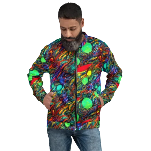 Galactic Fluid on a Bomber Jacket