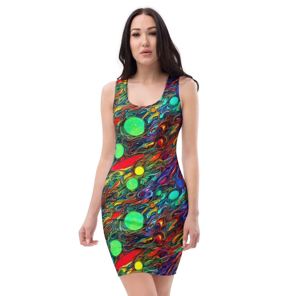 Galactic Fluid on Bodycon Dress — Front