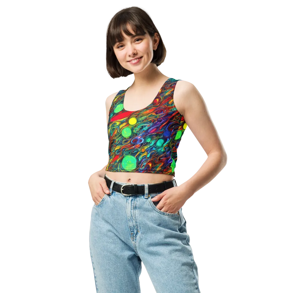 Galactic Fluid on Crop Top — Front