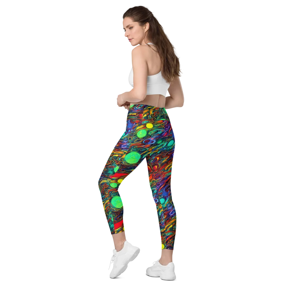 Galactic Fluid on Leggings with Pockets — Left Back