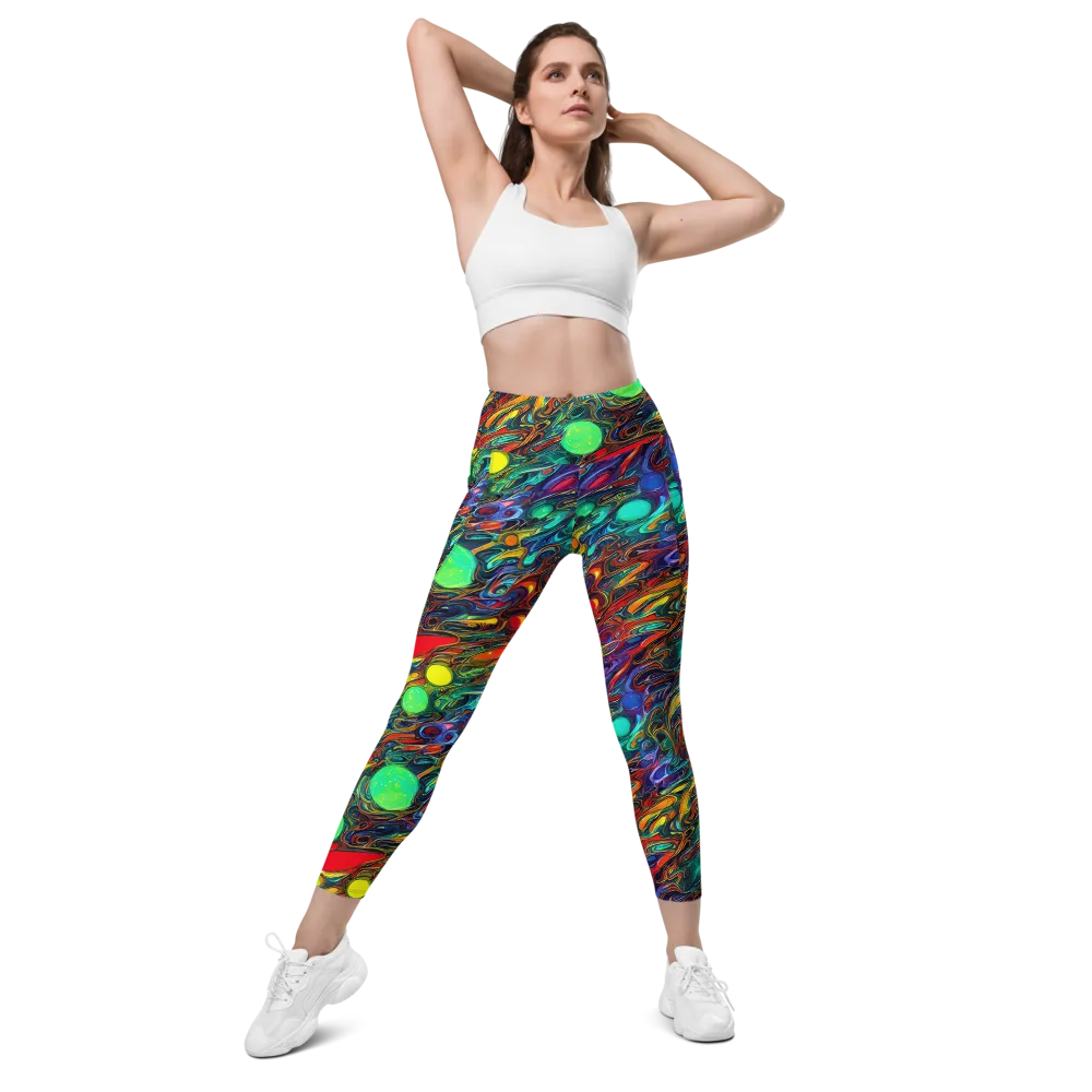 Galactic Fluid on Leggings with Pockets — Front