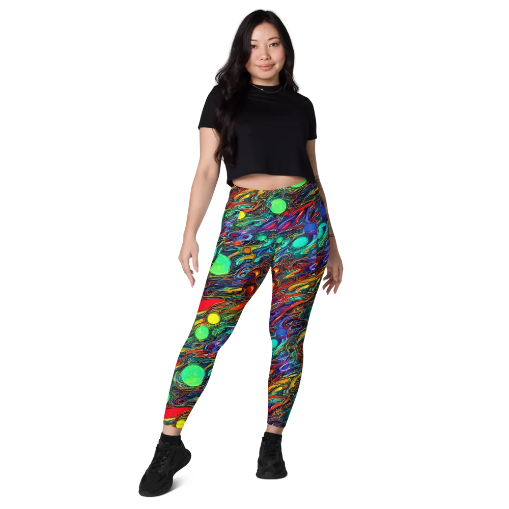 Galactic Fluid on Leggings with Pockets — Front