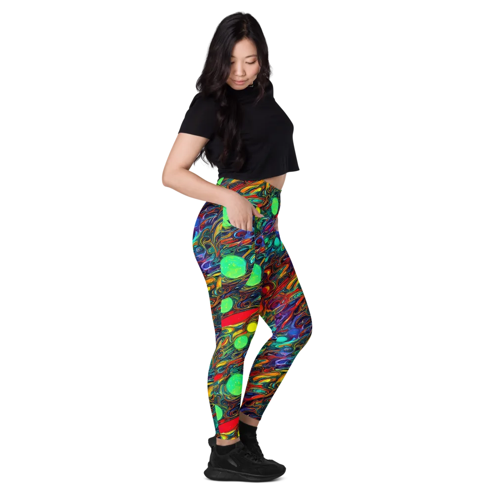 Galactic Fluid on Leggings with Pockets — Right