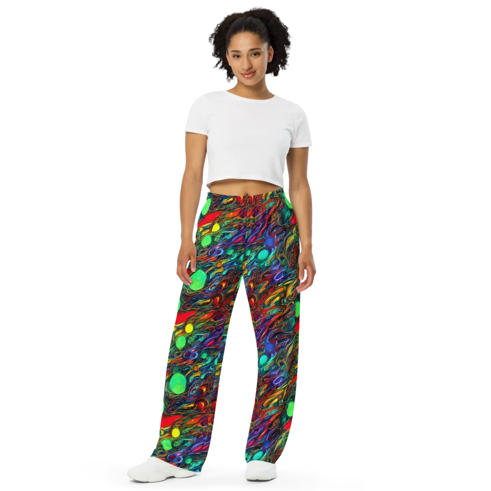 Galactic Fluid on Wide-Leg Pants — Front