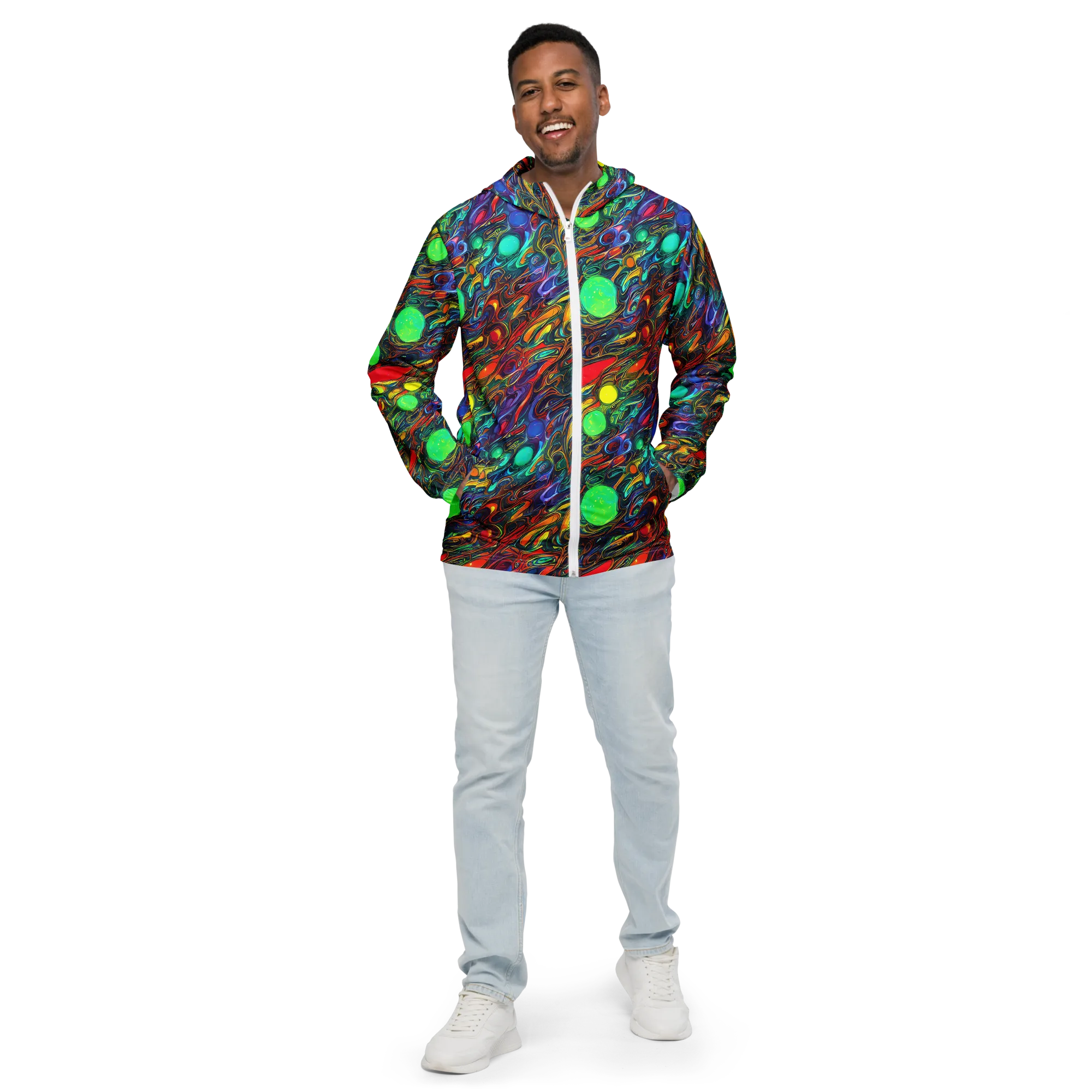Galactic Fluid on Men's Windbreaker — Front