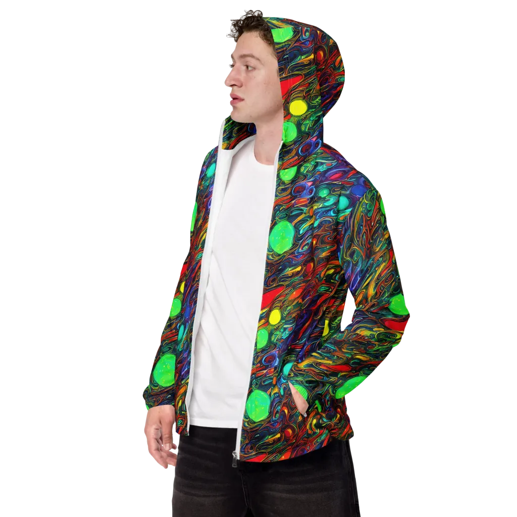 Galactic Fluid on Men's Windbreaker — Left Front