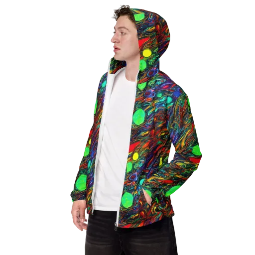 Galactic Fluid on a Men's Windbreaker
