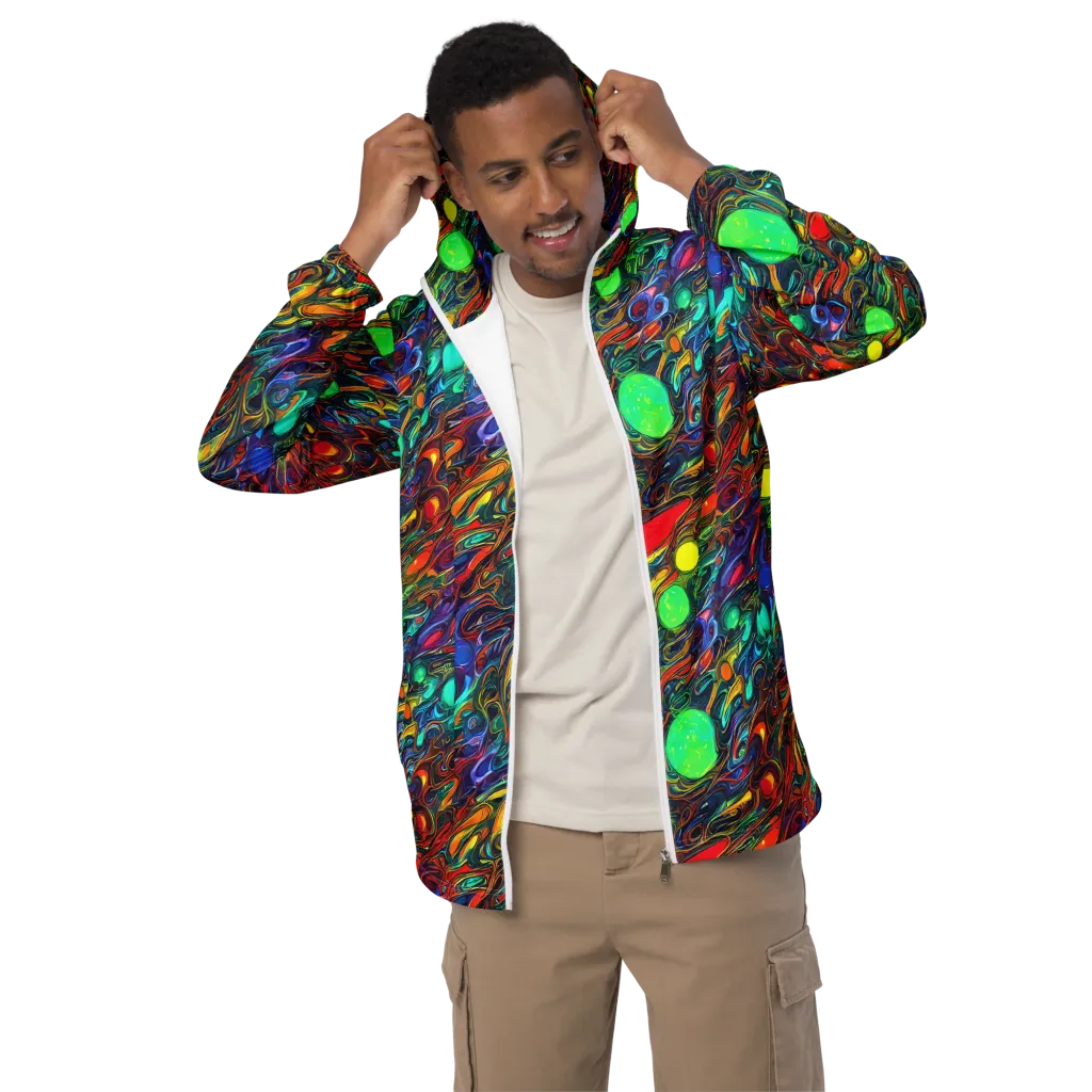 Galactic Fluid on Men's Windbreaker — Front