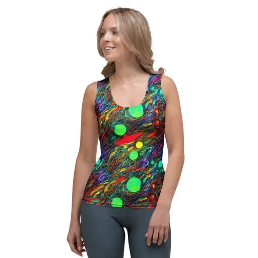 Galactic Fluid on a Women's Tank Top