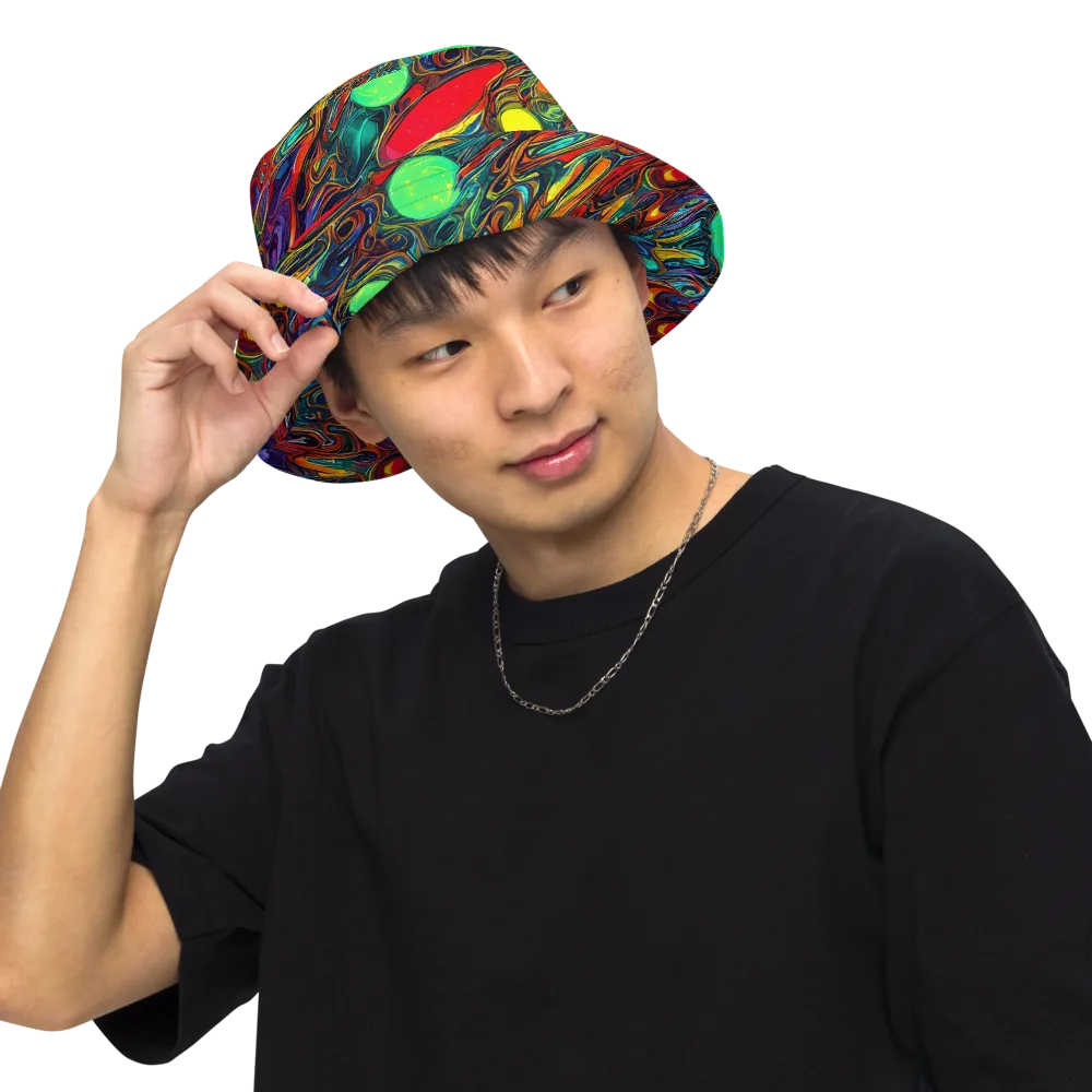 Galactic Fluid on Reversible Bucket Hat — Front Inside