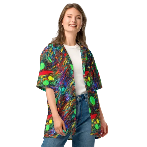 Galactic Fluid on a Button Shirt