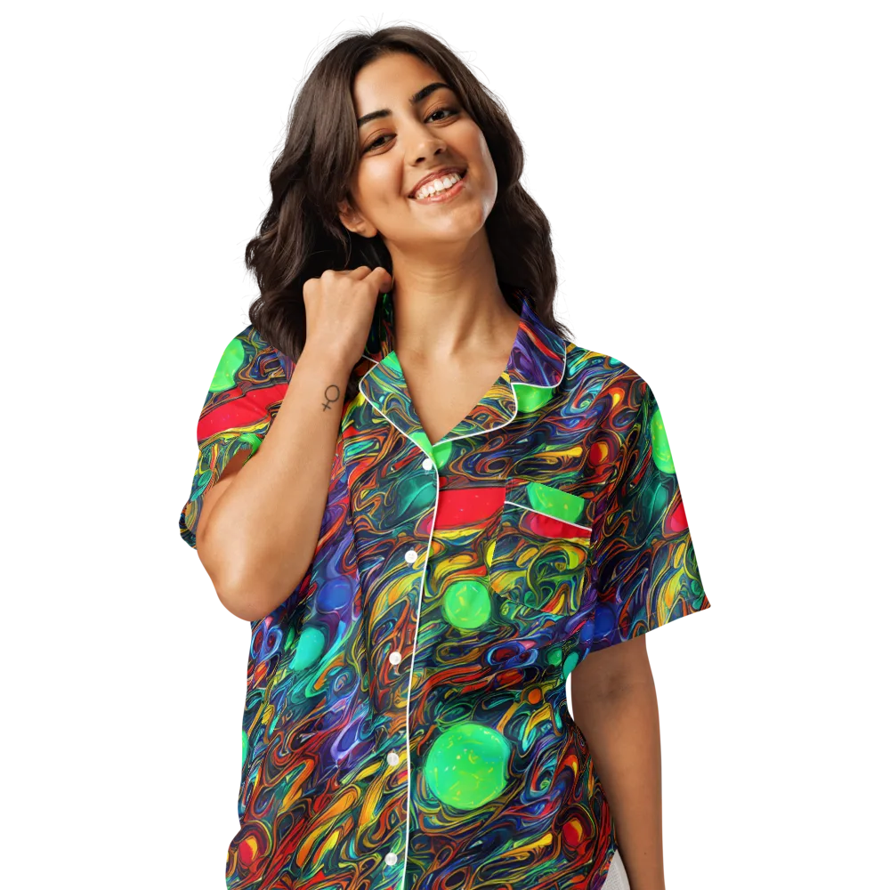 Galactic Fluid on Women's Short Sleeve Pajama Top — Front