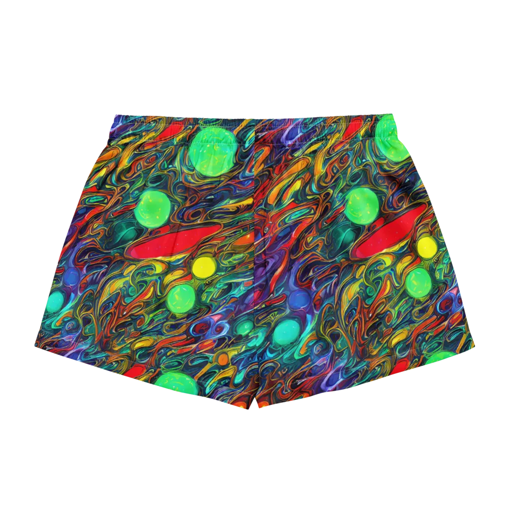 Galactic Fluid on Women's Pajama Shorts — Back