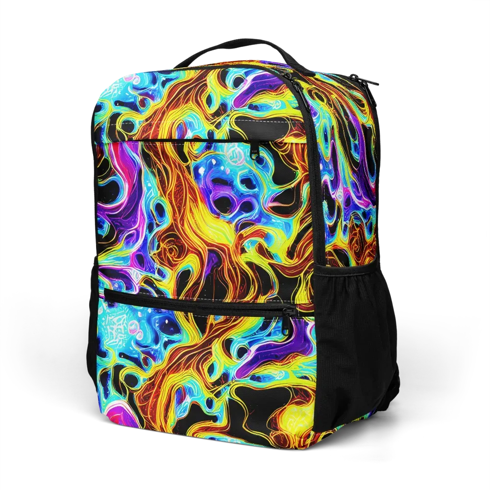 Blue Firestorm on Utility Backpack — Left Front