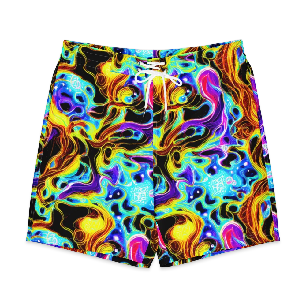 Blue Firestorm on Men's Board Shorts — Front
