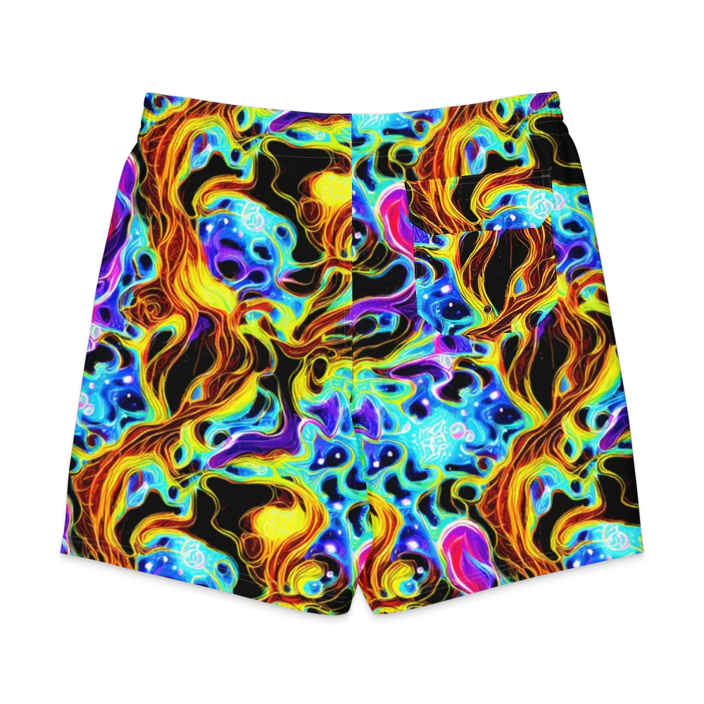 Blue Firestorm on Men's Board Shorts — Back