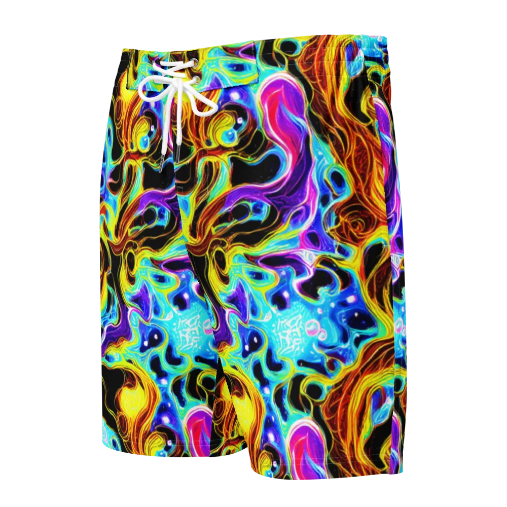 Blue Firestorm on Men's Board Shorts — Front