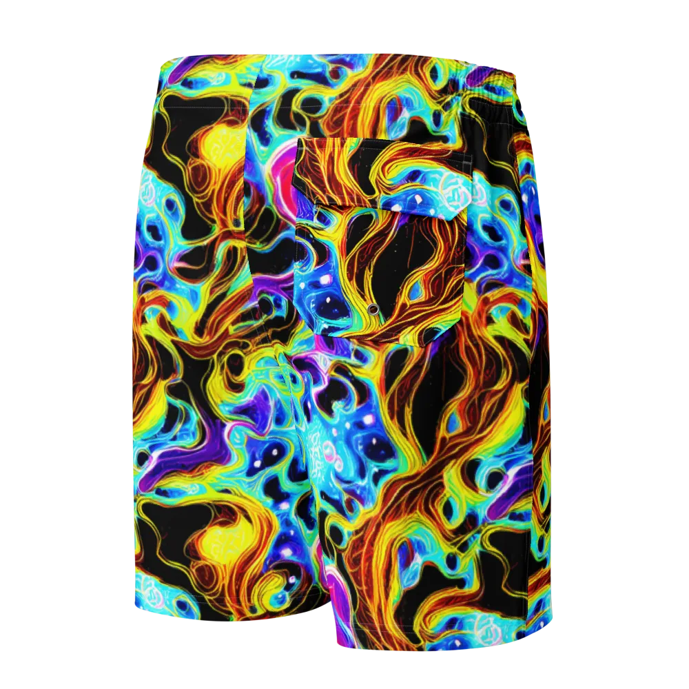 Blue Firestorm on Men's Board Shorts — Back