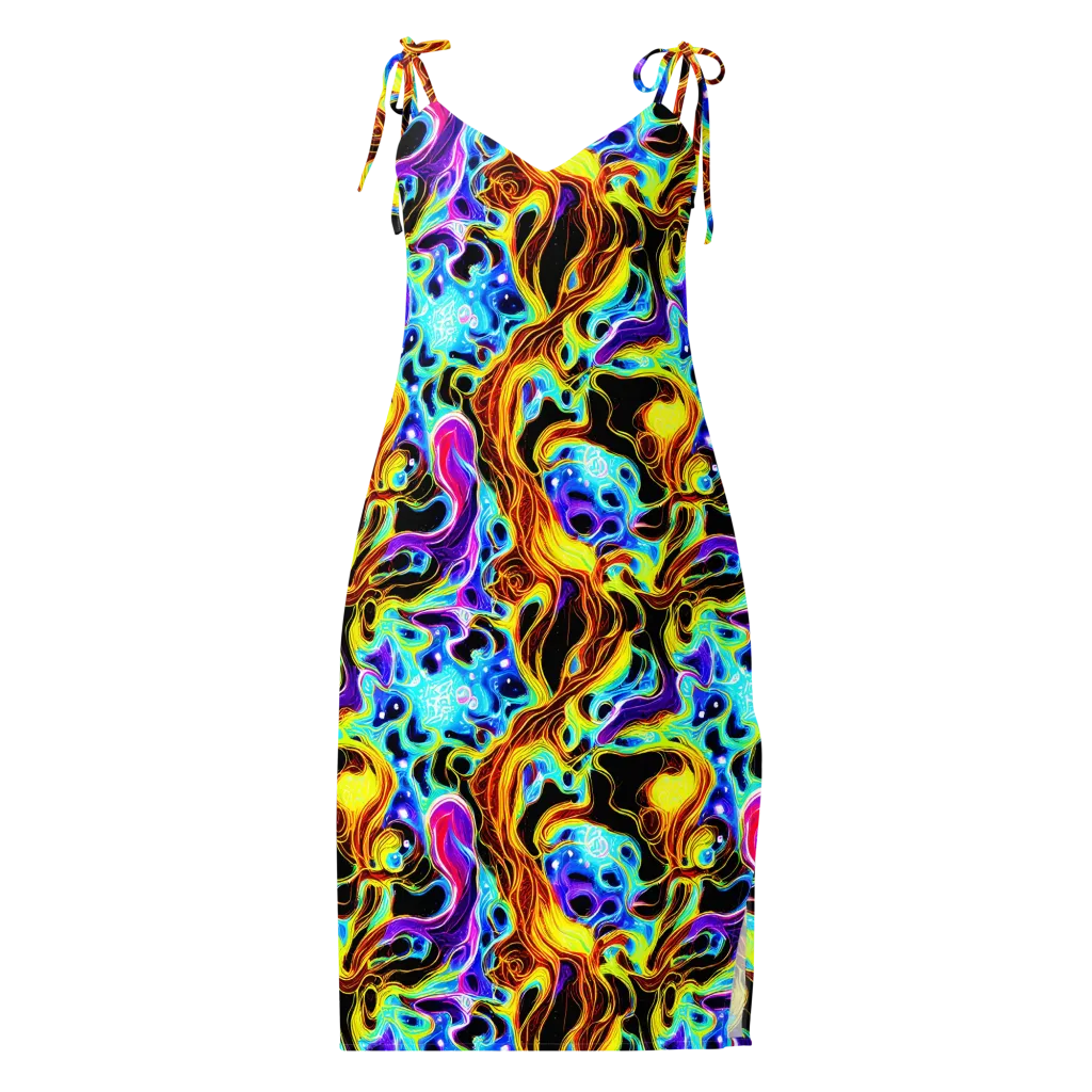 Blue Firestorm on Slip Dress — Front