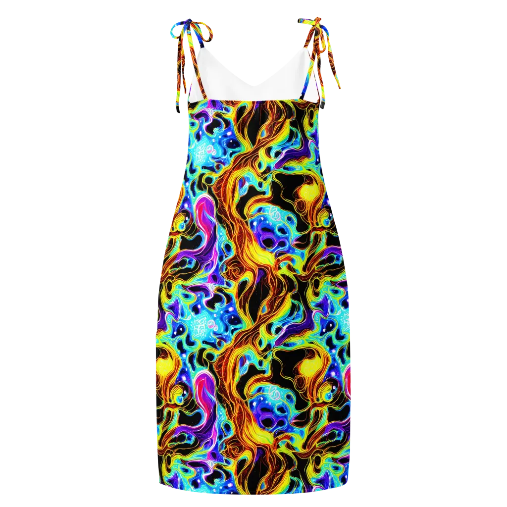 Blue Firestorm on Slip Dress — Back