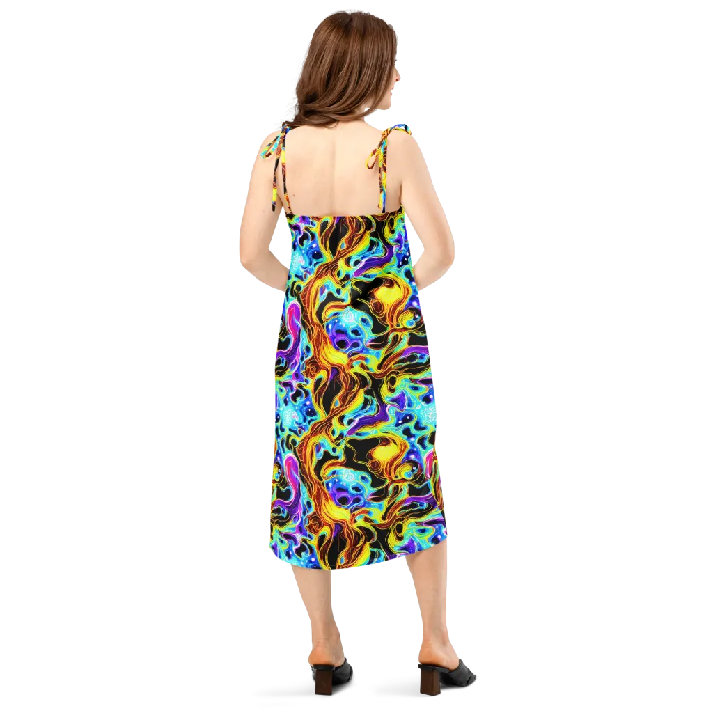 Blue Firestorm on Slip Dress — Back