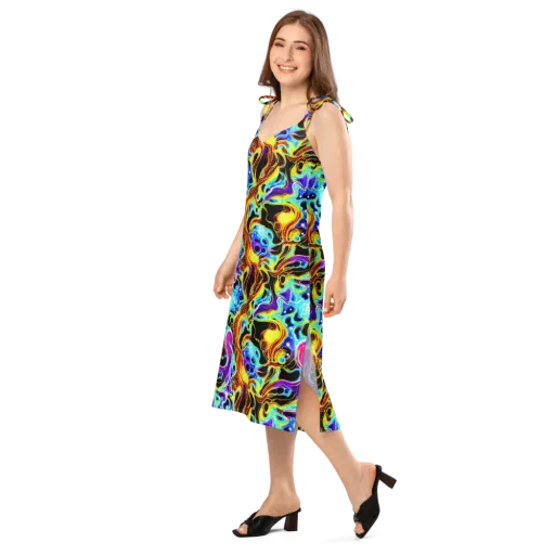 Blue Firestorm on a Slip Dress