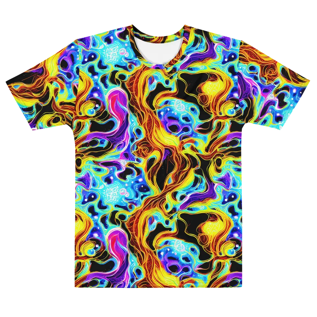 Blue Firestorm on Men's Cotton Crew Neck T-Shirt — Front