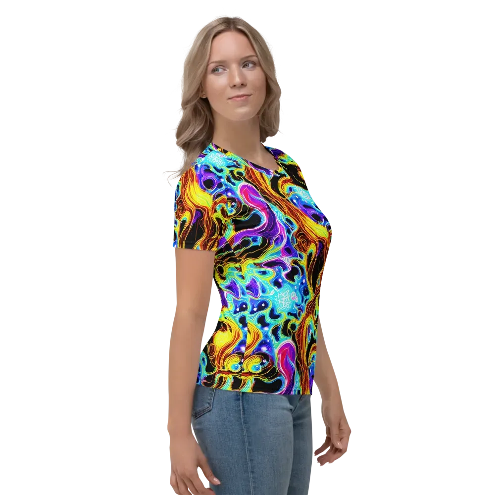 Blue Firestorm on Women's Crew Neck T-Shirt — Right