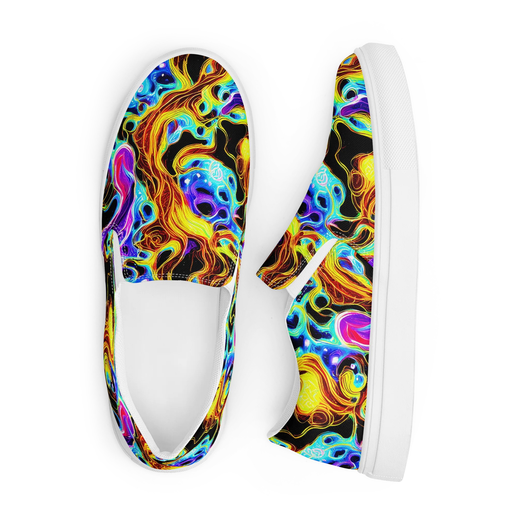 Blue Firestorm on Men's Slip-On Canvas Shoes — Front