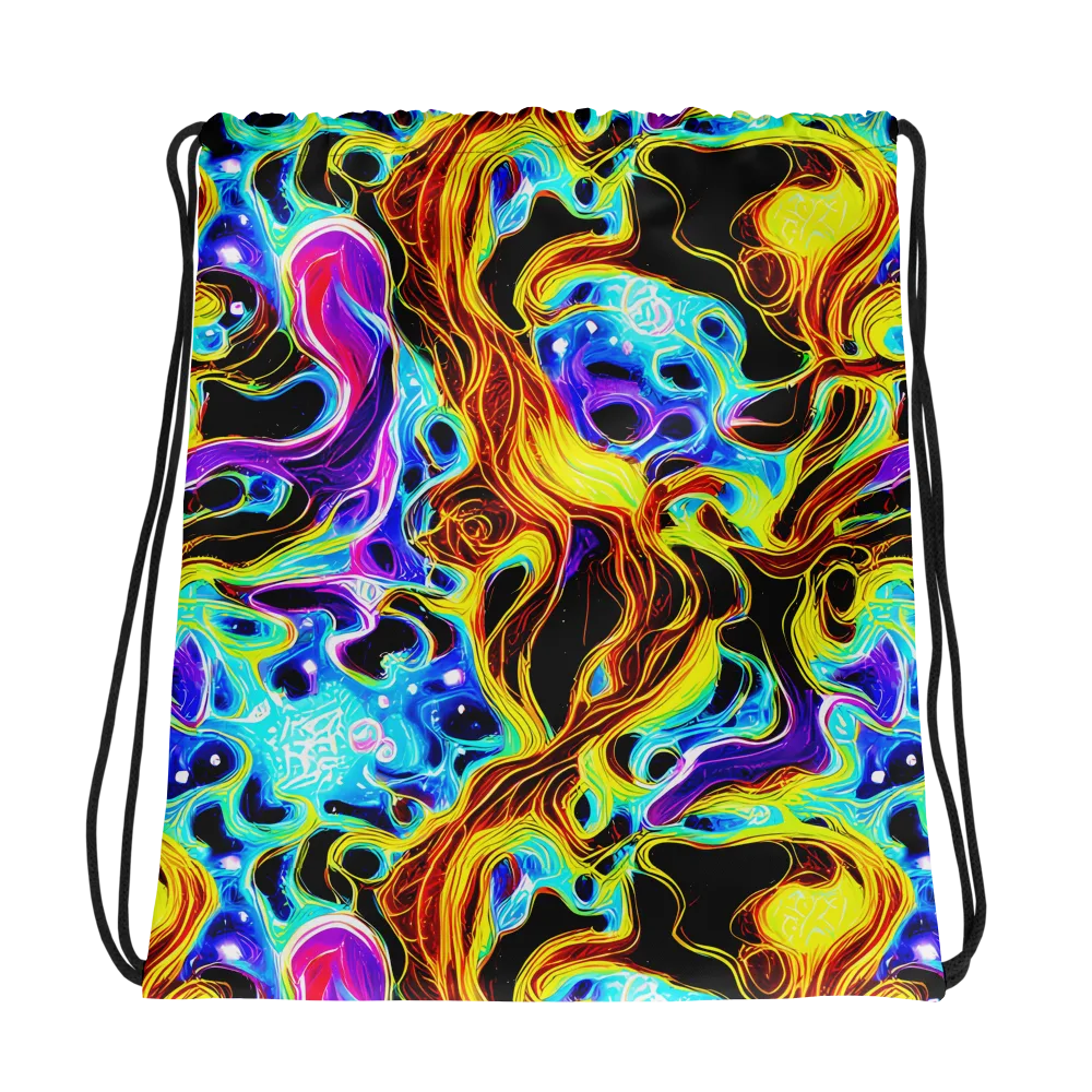 Blue Firestorm on Drawstring Bag — Photo