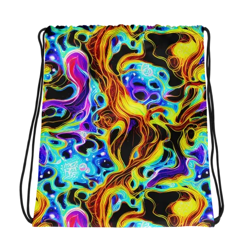 Blue Firestorm on a Drawstring Bag