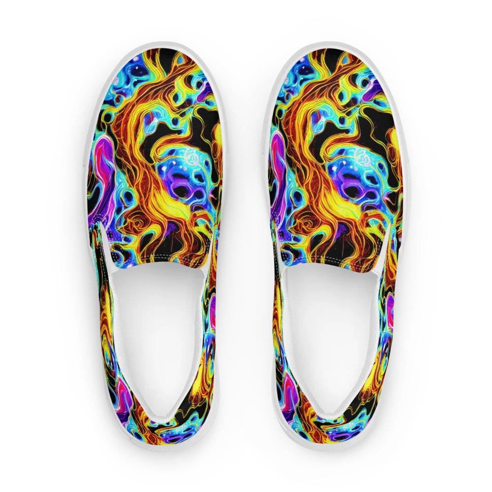 Blue Firestorm on Women's Slip-On Canvas Shoes — Front