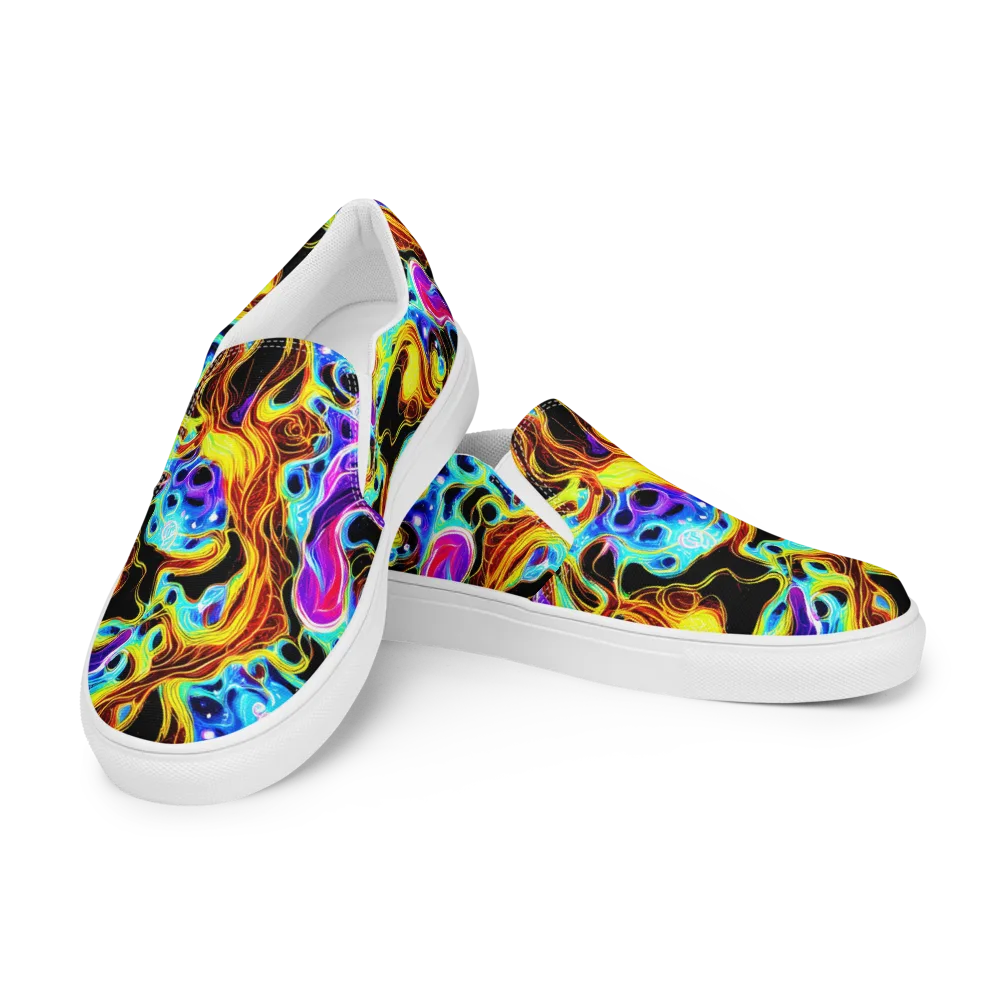 Blue Firestorm on Women's Slip-On Canvas Shoes — Left Front