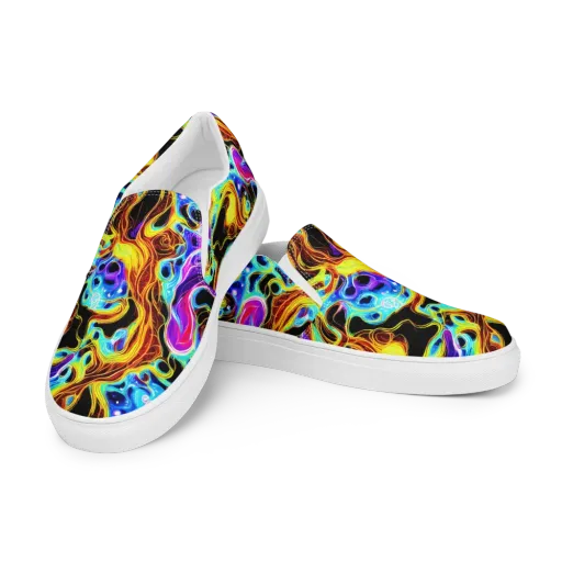 Blue Firestorm on a Women's Slip-On Canvas Shoes