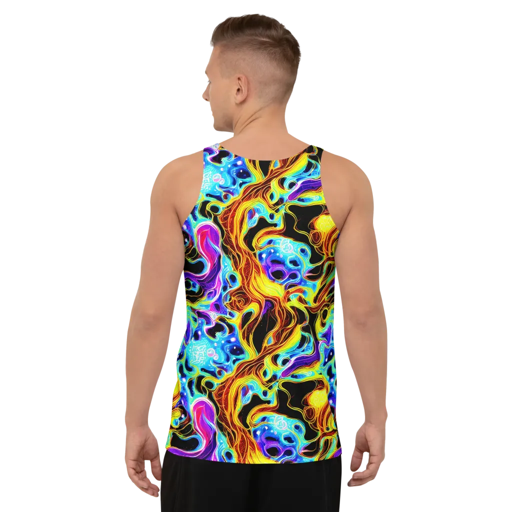Blue Firestorm on Men's Tank Top — Back