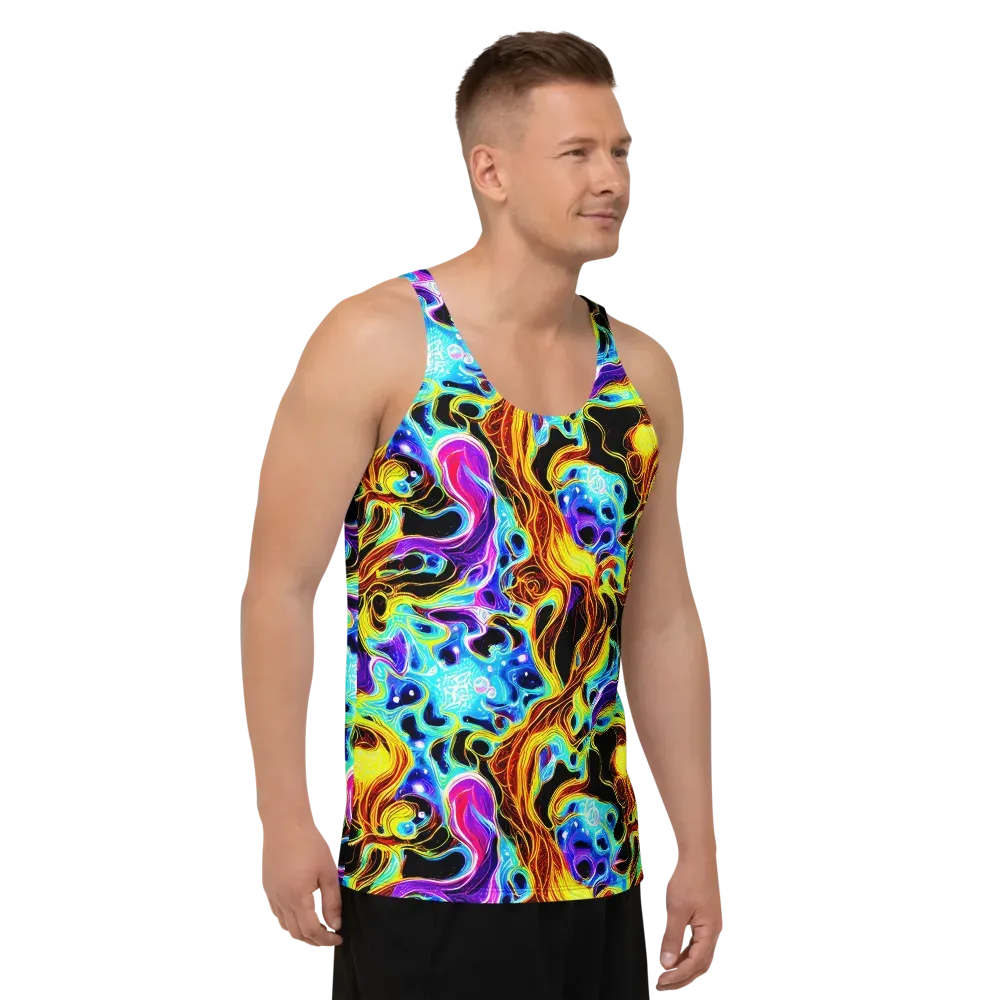 Blue Firestorm on Men's Tank Top — Right Front