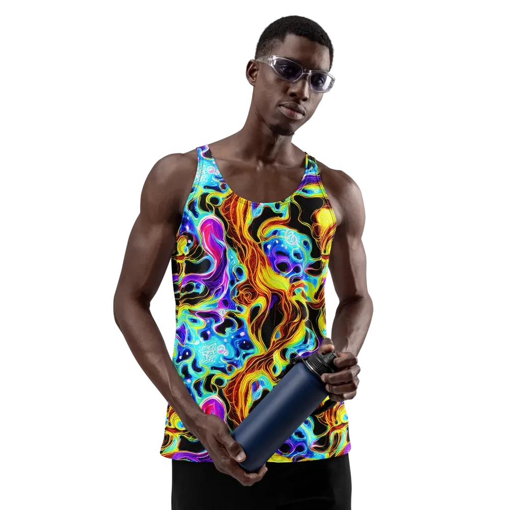 Blue Firestorm on Men's Tank Top — Front