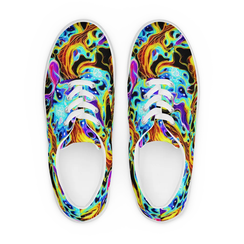 Blue Firestorm on Men's Lace-Up Canvas Shoes — Front