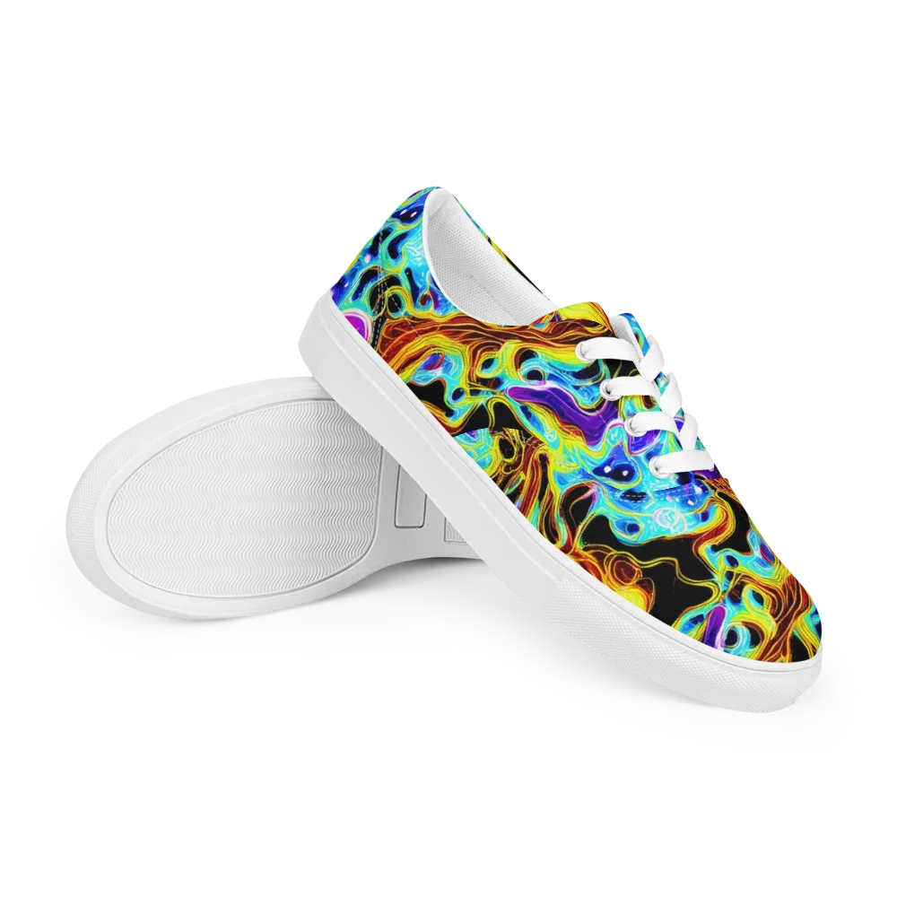 Blue Firestorm on Men's Lace-Up Canvas Shoes — Right Front