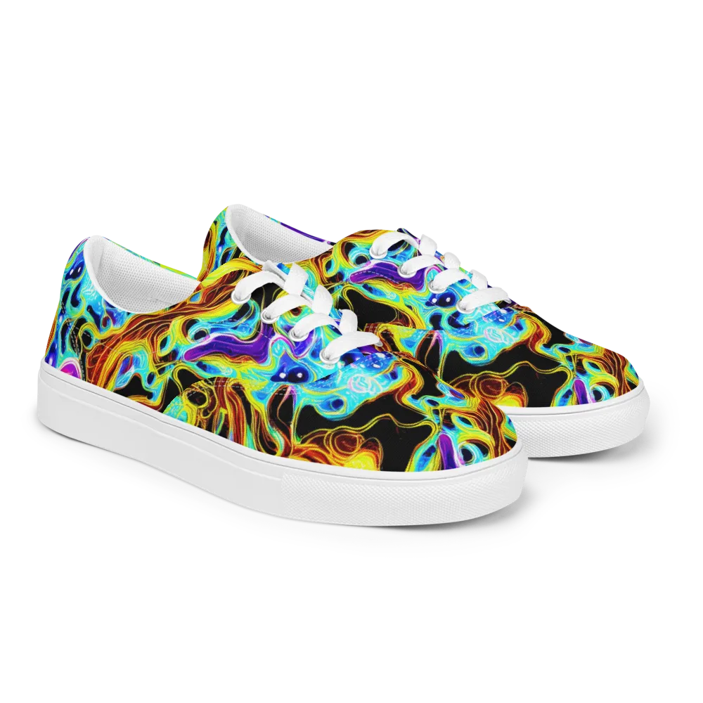 Blue Firestorm on Men's Lace-Up Canvas Shoes — Right Front
