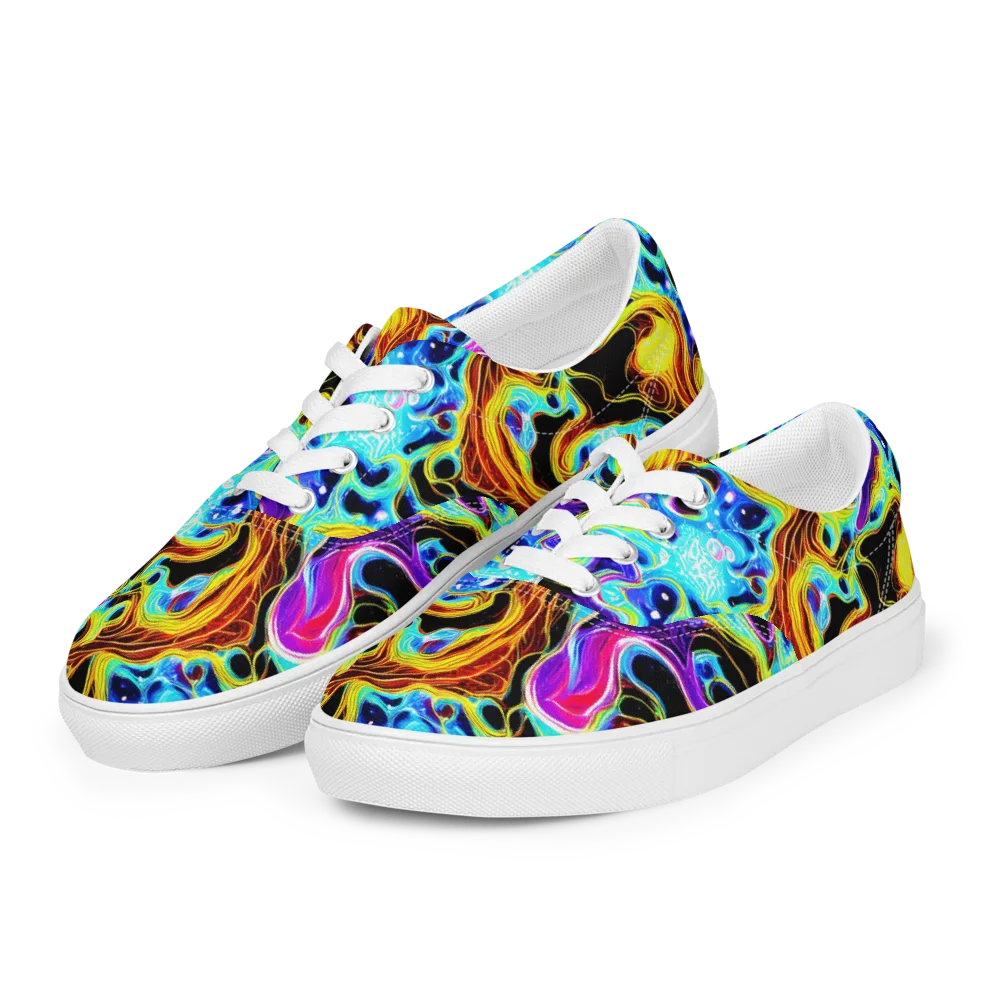 Blue Firestorm on Men's Lace-Up Canvas Shoes — Left Front