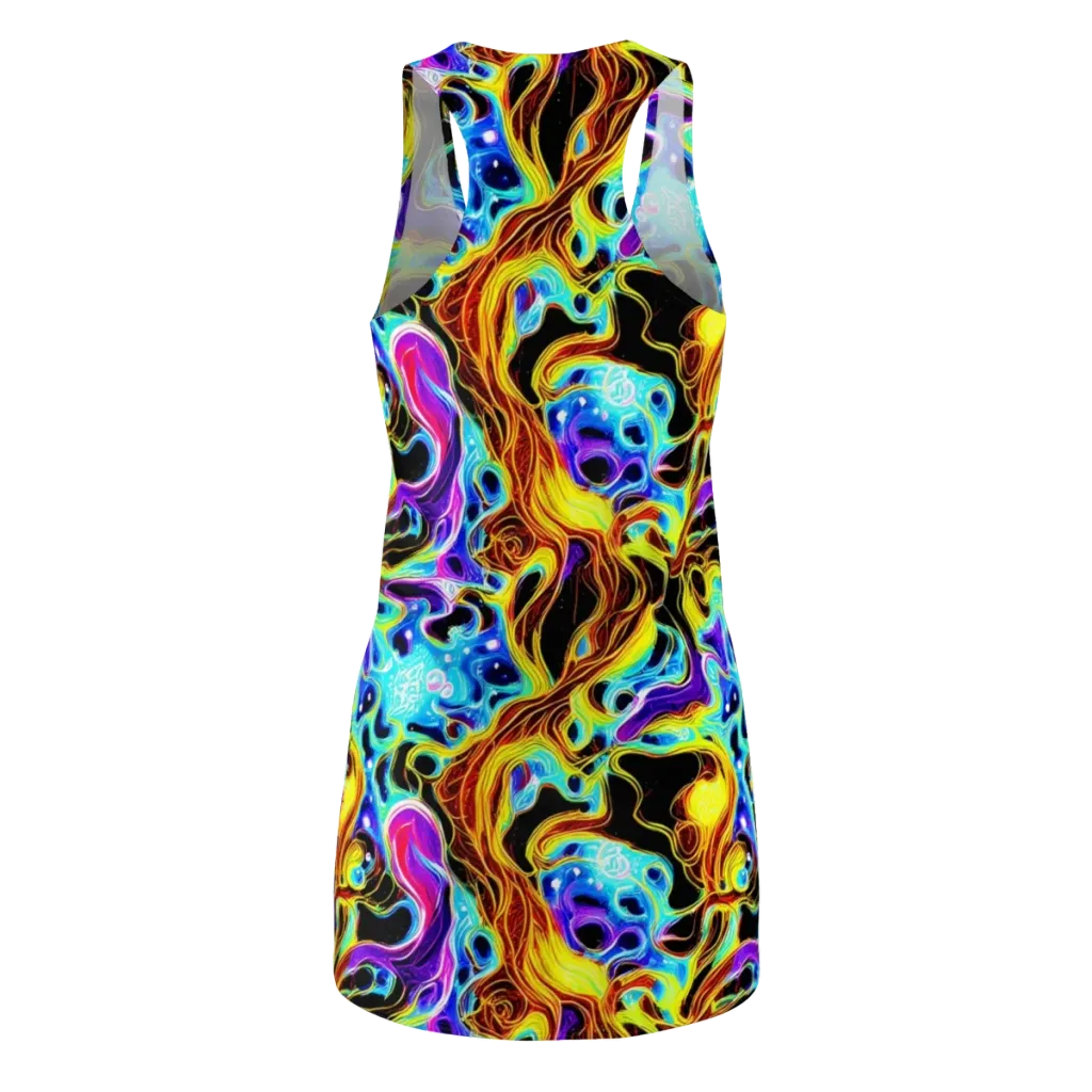 Blue Firestorm on Racerback Dress — Back