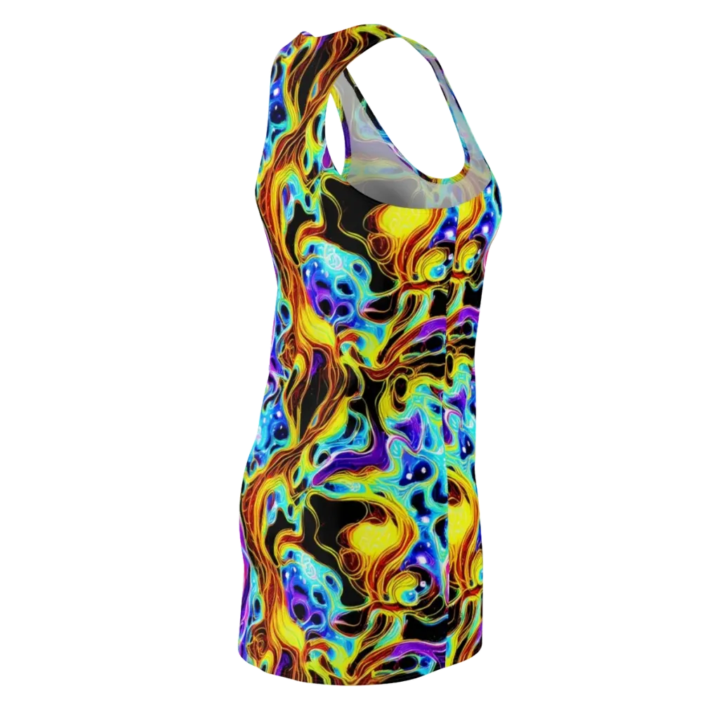 Blue Firestorm on Racerback Dress — Back Side