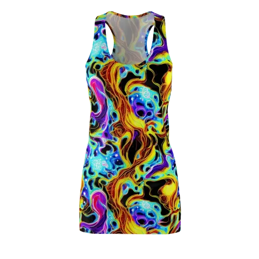 Blue Firestorm on a Racerback Dress