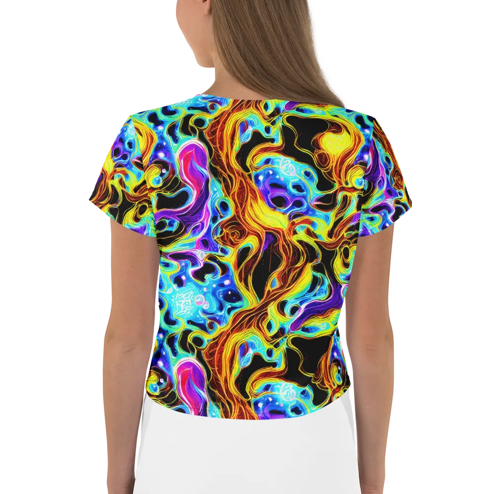 Blue Firestorm on Crop Tee — Back