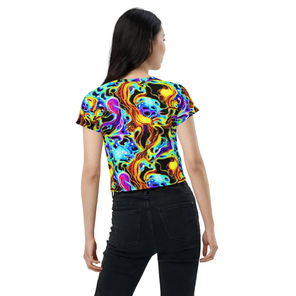 Blue Firestorm on Crop Tee — Back
